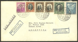CHILE: 19/AP/1938 Potrerillos - Buenos Aires, Via Antofagasta, Airmail Cover With Attractive Postage Of 4.10P. Combining - Chili