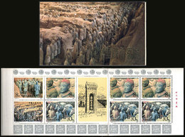 CHINA: Sc.1863a, 1983 Qin Terracotta Warriors, Complete Booklet With The Set And Souvenir Sheet, VF Quality - Andere & Zonder Classificatie