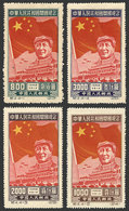 CHINA: Sc.31/34, 1950 Mao Tse-tung, Cmpl. Set Of 4 Values, ORIGINAL Set, MNH (issued Without Gum), VF Quality, Rare! Cat - Otros & Sin Clasificación