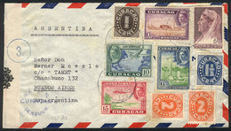 CURACAO: Airmail Cover Sent To Buenos Aires On 9/AP/1943 With Nice Multicolored Postage Of 40c. (9 Stamps) And Censored, - Curaçao, Antilles Neérlandaises, Aruba