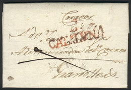 SPAIN: Entire Letter Sent From SABADELL To Granollers On 8/JA/1826, Excellent Quality! - ...-1850 Prephilately