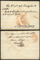 SPAIN: Cover Sent To Barcelona On 27/AU/1846 With Interesting Postal Markings, VF Quality! - ...-1850 Vorphilatelie