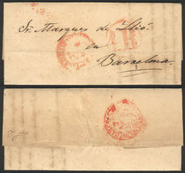 SPAIN: Entire Letter Dated MADRID 25/NO/1849, Sent To The Marquis Of Llió In Barcelona Asking For Information About Hims - ...-1850 Préphilatélie