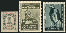 SPAIN: 2 Franchise Stamps Of The Year 1931: Cortes Constituyentes (mint Without Gum) + Local Post Stamp Of The Civil War - Collections