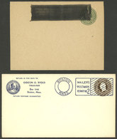 UNITED STATES: Overprinted Wrapper + Stationery Envelope, Unused, VF Quality! - ...-1900