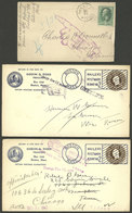 UNITED STATES: 3 Stationery Envelopes Used Between 1883 And 1972, All Returned To Sender! - Other & Unclassified