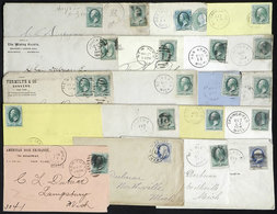UNITED STATES: 20 Old Used Covers, Most Of Fine Quality. There Are Cancels Of Varied Towns, Many Very Interesting! - Other & Unclassified