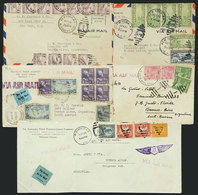 UNITED STATES: 5 Airmail Covers Sent To Argentina Between 1931 And 1945, With Very Interesting Postages, VF Quality! - Otros & Sin Clasificación