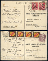 FRANCE: 2 Cards Posted In 1947 By People That Were Assisted After The War With Parcel Posts, To The French Committee Of  - Other & Unclassified