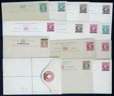 GIBRALTAR: 14 Old Postal Stationeries, 7 Cards Are Double (with Paid Reply), Unused, Most Of Very Fine Quality! - Gibraltar