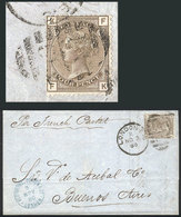 GREAT BRITAIN: Folded Cover Sent From London To Buenos Aires On 3/NO/1880 Franked With 4p. Chestnut-gray Of 1880 (plate  - Otros & Sin Clasificación