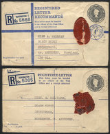 GREAT BRITAIN: 2 Envelopes For Registered Letters + 2 Wrappers, Used, VF Quality, Interesting! - Other & Unclassified