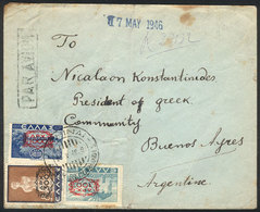 GREECE: Registered Airmail Cover Sent From Athens To Buenos Aires On 15/MAY/1946, Interesting! - Otros & Sin Clasificación