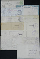 HUNGARY: 12 Postcards Used Between 1914 And 1925, Some With Military Free Franks, Others With Very Nice Postmarks, Etc.  - Sonstige & Ohne Zuordnung