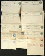 INDIA: 9 Old Postal Stationeries, A Couple Of Cards Are Double (with Paid Reply), Other Cards In Pairs Or Larger Groups, - Inland Letter Cards