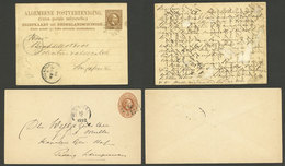 NETHERLANDS INDIES: Postal Stationeries: Envelope Used In 1892 + Postal Card Of 1886, Very Nice! - Niederländisch-Indien