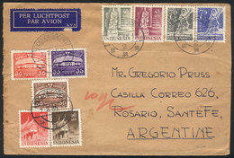 INDONESIA: Airmail Cover Sent From Bodjonegoro To Rosario On 7/AU/1955 With Nice Multicolored Postage, VF Quality! - Indonesia