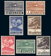 ICELAND: Yvert 208/214, 1948 Eruption Of Volcano Hekla, Cpl. Set Of 7 Values, Very Lightly Hinged, VF Quality, Catalog V - Other & Unclassified