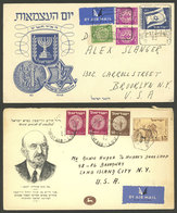 ISRAEL: 2 Covers Sent To USA In 1949, Very Nice! - Otros & Sin Clasificación