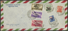 ITALY - TRIESTE: Set Of Philatelic Congress Of 1948 On FDC Covers, With Crease (not Affecting The Stamps) And Filing Hol - Sonstige & Ohne Zuordnung