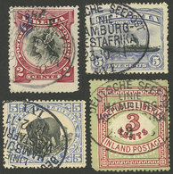 LIBERIA: 4 Old Stamps With Cancels Of GERMAN SHIPS, VF Quality! - Liberia