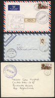 FALKLAND ISLANDS/MALVINAS: 3 Covers Sent Between The Islands And Argentina With Joint Declaration Marks, Including One L - Falklandeilanden