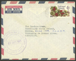 FALKLAND ISLANDS/MALVINAS: Airmail Cover Sent From Port Stanley To Olivos (Buenos Aires) On 27/OC/1971 Franked With 1p., - Falklandeilanden