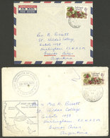 FALKLAND ISLANDS/MALVINAS: 15/NO/1972 2 Airmail Covers Flown On The First Flight Port Stanley - Comodoro Rivadavia From  - Islas Malvinas