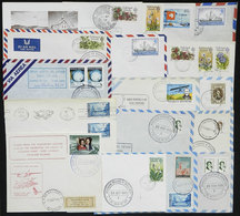 FALKLAND ISLANDS (MALVINAS): 17 Covers Flown Between The Islands And The Content, All With Special Handstamps Of LADE Or - Falklandeilanden