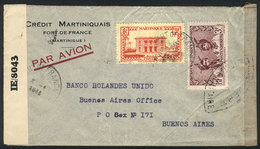 MARTINIQUE: Airmail Cover Sent From Fort-de-France To Buenos Aires On 3/JA/1944 With Very Nice Postage Of 23Fr. And Doub - Andere & Zonder Classificatie