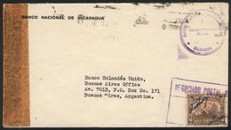 NICARAGUA: Official Cover Sent From Managua To Buenos Aires In JUL/1943 Franked With 10c., VF Quality, Rare! - Nicaragua