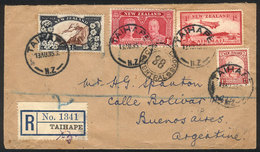 NEW ZEALAND: Registered Cover Sent From Taihape A Buenos Aires On 13/AU/1935 With Very Nice Postage, Excellent Quality! - Other & Unclassified