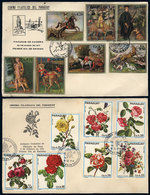 PARAGUAY: 2 FDC Covers Of 1971 And 1974, Topic Paintings With Animals And Horses, And Flowers, Very Nice! - Paraguay