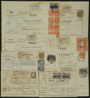 PERU: 9 Old Dispatch Notes Of Parcel Posts Sent To USA, ALL The Notes Are DIFFERENT, Fine Quality, Very Interesting! - Perú