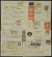 PERU: 9 Old Dispatch Notes Of Parcel Posts Sent To USA, ALL The Notes Are DIFFERENT, Fine Quality, Very Interesting! - Pérou