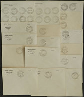 PERU: CANCELS: 17 Envelopes With Specimens Of 32 Different Datestamps, Some Very Rare And Of Small Towns, Very Interesti - Perù