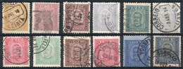 PORTUGAL: Sc.67/78, 1892/3 Carlos I, Complete Basic Set Of 12 Values (perforation Varieties: 5+10+25+50+75 Reis Perf 11½ - Autres & Non Classés