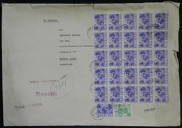 ROMANIA: Registered Airmail Cover Sent To Argentina On 13/NO/1970 With Spectacular Postage, With Minor Defects Natural I - Other & Unclassified
