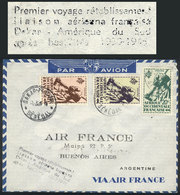 SENEGAL: 7/JUN/1946 Dakar - Buenos Aires: Cover Flown On The First Flight Re-establishing The French Air Route Dakar - S - Senegal (1960-...)