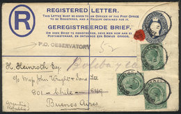SOUTH AFRICA: Registered Cover Sent From OBSERVATORY To Buenos Aires On 11/JA/1922, VF Quality, Unusual Destination! - Other & Unclassified