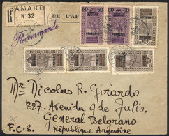 FRENCH SUDAN: Registered Cover Sent From Bamako To Argentina On 24/AU/1925 With Nice Postage Of 1.40Fr., VF Quality, Ext - Other & Unclassified