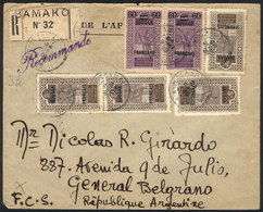 FRENCH SUDAN: Registered Cover Sent From Bamako To Argentina On 24/AU/1925 With Nice Postage Of 1.40Fr., VF Quality, Ext - Andere & Zonder Classificatie