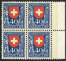 SWITZERLAND: Yvert 191, MNH Block Of 4, Excellent Quality, Catalog Value Euros 110. - Autres & Non Classés