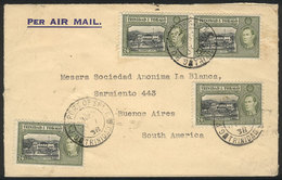 TRINIDAD & TOBAGO: Airmail Cover Sent From Port Of Spain To Buenos Aires On 7/JUL/1938 Franked With 96c., VF Quality! - Trinité & Tobago (...-1961)