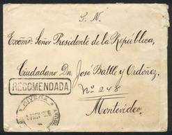 URUGUAY: Cover Of The Jefatura Política Y De Policía Of Rivera Sent By Registered Mail To President Battle Y Ordoñez On  - Uruguay