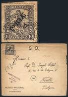 URUGUAY: Cover Of The National Museum Sent To Belgium On 17/JA/1908, Franked By Sc.O101 With 2 Diamond-shapped Punch Hol - Uruguay