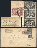URUGUAY: Registered Cover Sent To Italy On 15/OC/1912, With Label Of The Oficina De Correspondencia Oficial Y Prensa In  - Uruguay