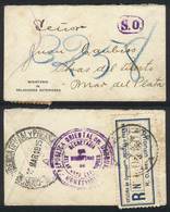 URUGUAY: Small Cover Of The Ministry Of Foreign Affairs Sent Stampless To Argentina On 19/MAR/1915 By Registered Mail, W - Uruguay