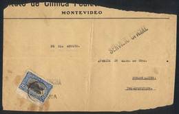 URUGUAY: Large Fragment Of Official Cover Sent To Argentina, Franked By A Regular Mail Stamp Sc.304 With A Clover Punch  - Uruguay