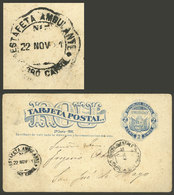 URUGUAY: Postal Card Sent To San José De Mayo On 22/NO/1881, Cancelled "Estafeta Ambulante De Ferrocarril", Very Nice!" - Uruguay